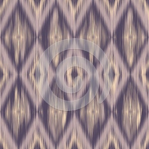 Soft Violet Diamond Ikat Textile Pattern with Blurred Threads