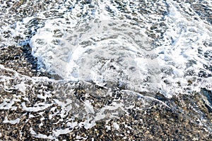 Soft wave of Black sea on sandy beach