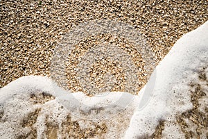 Soft wave of the sea on the sandy beach