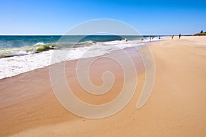 Soft wave of the sea on sandy beach