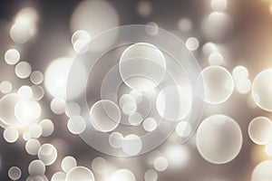 Soft White Blurred Background with Festive Bokeh Christmas Lights for Greeting Cards and Banners