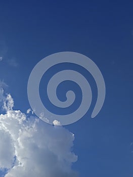 Soft white clouds in the corner