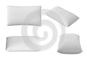 Soft white pillows isolated