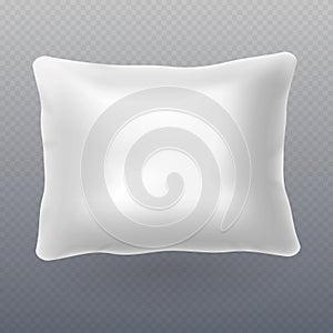 Soft white realistic pillow isolated on transparent background