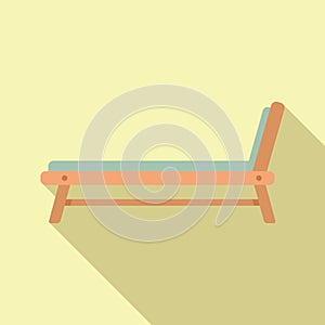 Soft wooden deck icon flat vector. Outdoor furniture