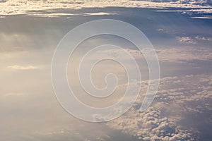 Soft and worm tone clouds with sky and sunray background