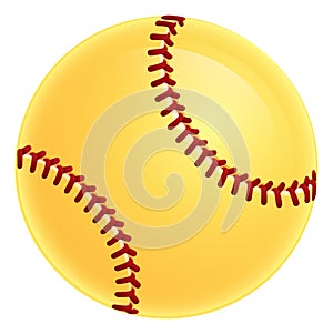 Softball Ball Cartoon Sports Icon Illustration photo