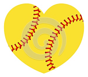Softball Ball Heart Shape Concept