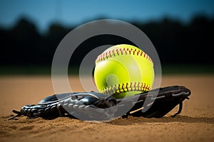 Softball Baseball. team sport with a ball, Fast pitch, Slow pitch, An energetic game of bat and ball, glove. Teamwork