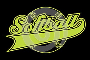 Softball Design With Banner photo