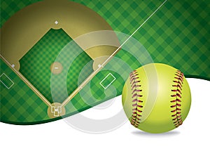 Softball and Field Copyspace Illustration