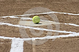 New Softball at home plate photo