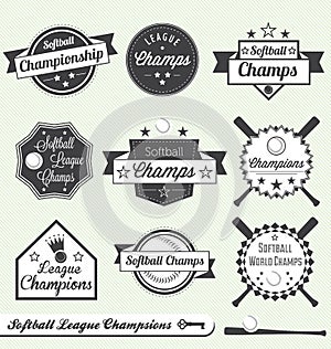 Softball League Champion and All Star Labels