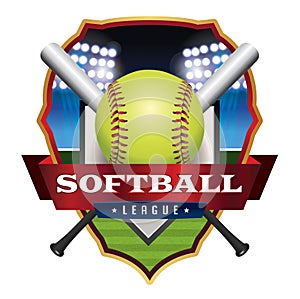 Softball League Emblem Illustration