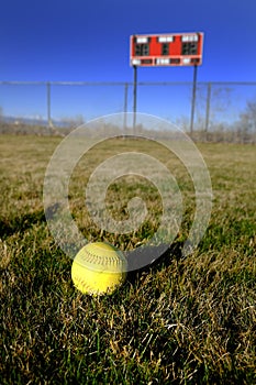 Softball Scoreboard on Playing Field Diamond Sports