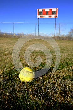 Softball Scoreboard on Playing Field Diamond Sports