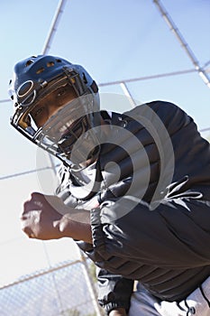 Softball umpire, portrait
