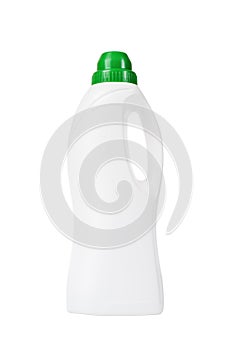 Softener in White Plastic Bottle Isolated