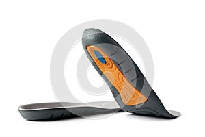 Softening insole for active lifestyle isolated on white background. Foam and silicone insoles for active work all day long.