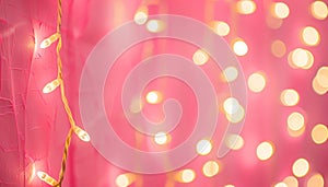 Softly blurred abstract pink bokeh lights creating an elegant background ambiance