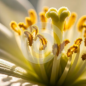 Are softly blurred in the background emphasizing the central