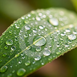 Softly blurred emphasizing the texture and detail of the leaf and