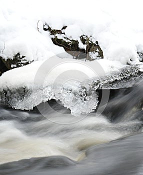 Softness of water in waterfall