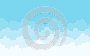 Softness white clouds on top with blue sky outdoor landscape vector background