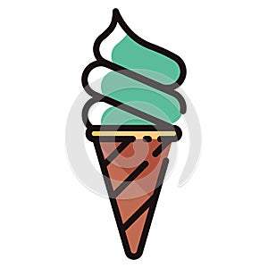 Softserve ice-cream LineColor illustration photo
