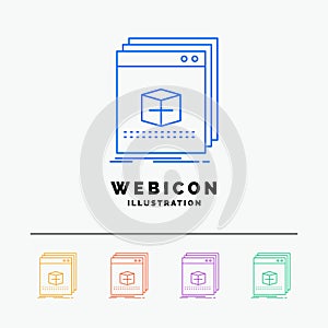 software, App, application, file, program 5 Color Line Web Icon Template isolated on white. Vector illustration