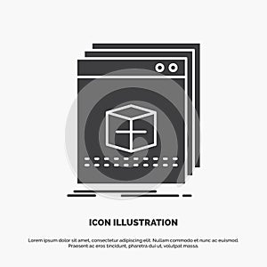 software, App, application, file, program Icon. glyph vector gray symbol for UI and UX, website or mobile application
