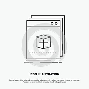 software, App, application, file, program Icon. Line vector gray symbol for UI and UX, website or mobile application
