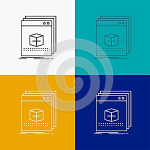 software, App, application, file, program Icon Over Various Background. Line style design, designed for web and app. Eps 10 vector