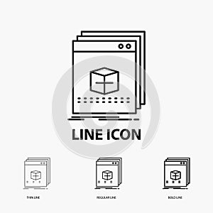 software, App, application, file, program Icon in Thin, Regular and Bold Line Style. Vector illustration