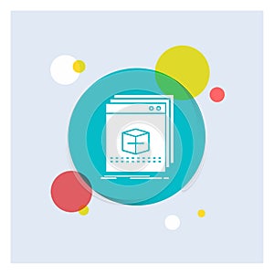 software, App, application, file, program White Glyph Icon colorful Circle Background