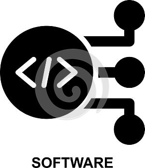 software, application, program, system, programming, coding solid glyph icon