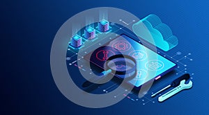 Software Application Testing Concept - 3D Illustration