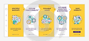 Software as service pluses onboarding vector template