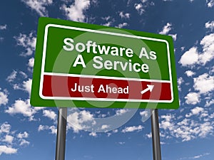 Software as a service road sign photo