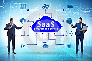 Software as a service - SaaS concept with businessman