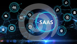 Software as a Service SaaS. Software concept. Business, modern technology, internet and networking concept