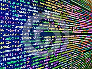 Software background. Information technology website coding standards for web design New technology revolution. Flat design, web