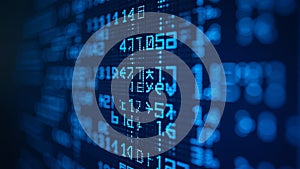 Software background technology. Developer display with source code. Digital display screen of modern programmer coding