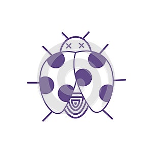 Software bug icon on white background