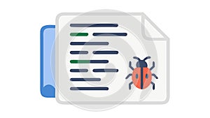 Software bug report document icon for debugging, vector design Generative AI