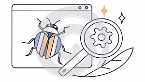 Software Bug Testing and Debugging Icon, vector design Generative AI