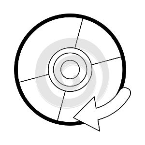 Software cd rom symbol in black and white