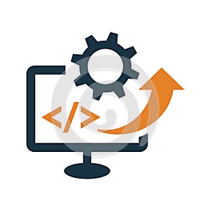 Software, code, coding, html icon. Simple editable vector graphics