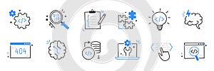 Software code icon doodle set. Hand drawn line sketch software coding doodle. Computer program build technology, data