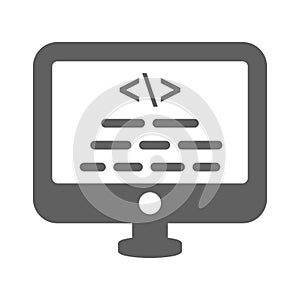 Software, coding, html icon. Gray vector graphics